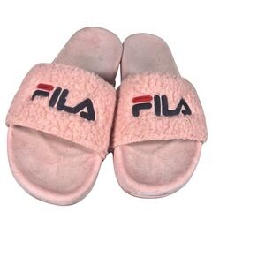 Fila Pink Fuzzy Slide Sandal Size 11